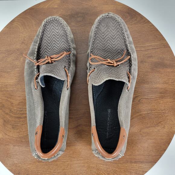 Mike Konos Mens Shoes Size 10 Taupe Suede Leather Driving Loafers Mocassins - Picture 4 of 12